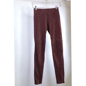 *SOLD* Maroon Moto Leggings Size Small